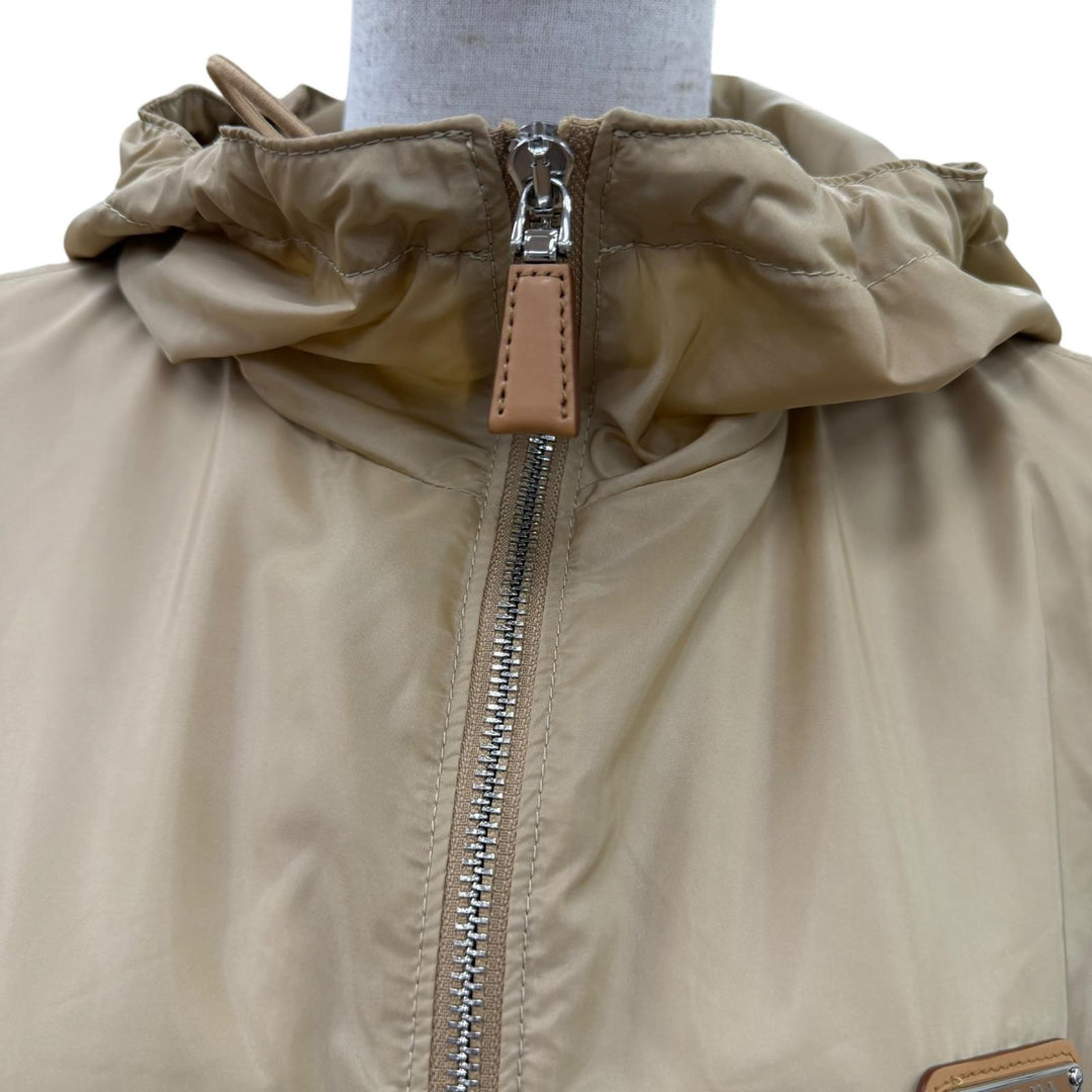 Excellent PRADA coat Re-Nylon Triangle Logo Belted Long Top beige 36 292171