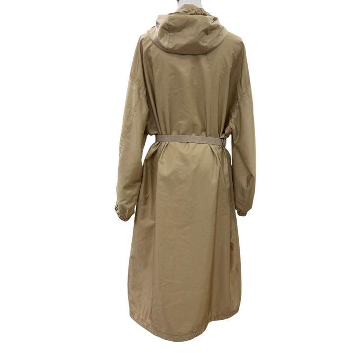 Excellent PRADA coat Re-Nylon Triangle Logo Belted Long Top beige 36 292171