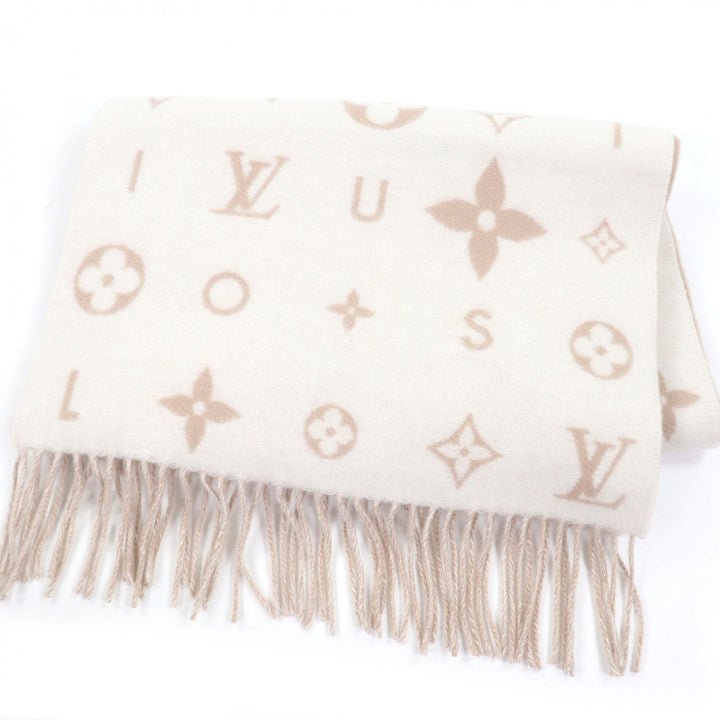 Excellent LOUIS VUITTON Scarf Reykjavik Cloud Scarf beige cashmere M97660