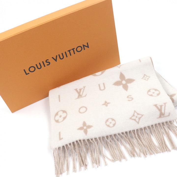 Excellent LOUIS VUITTON Scarf Reykjavik Cloud Scarf beige cashmere M97660