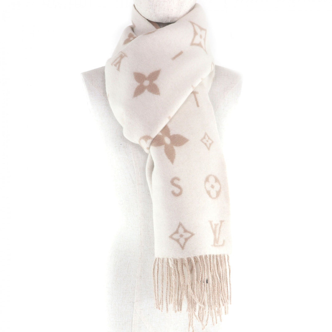 Excellent LOUIS VUITTON Scarf Reykjavik Cloud Scarf beige cashmere M97660