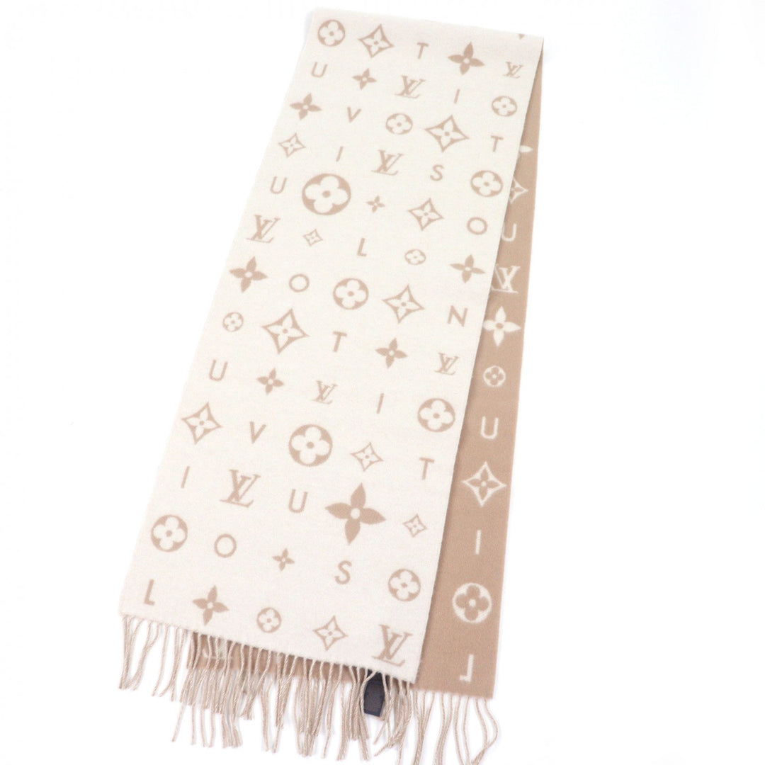 Excellent LOUIS VUITTON Scarf Reykjavik Cloud Scarf beige cashmere M97660
