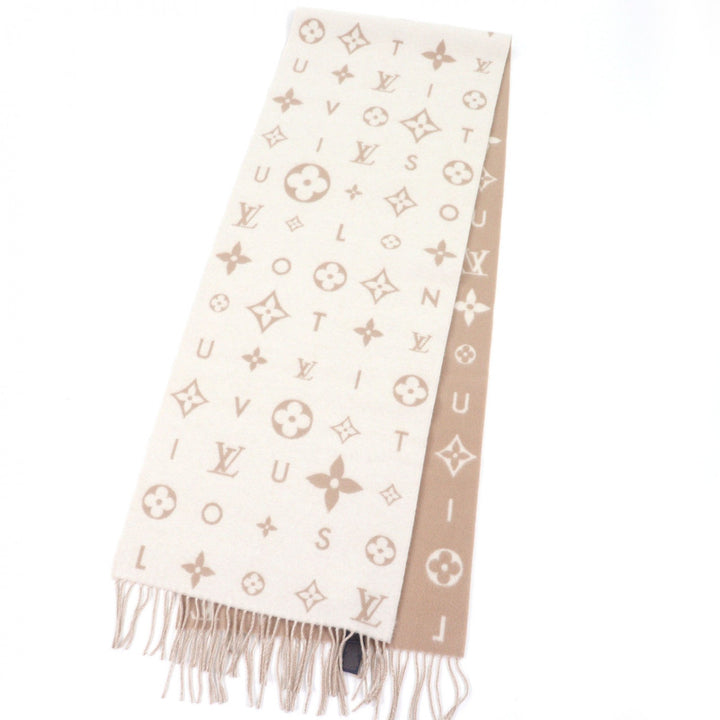 Excellent LOUIS VUITTON Scarf Reykjavik Cloud Scarf beige cashmere M97660