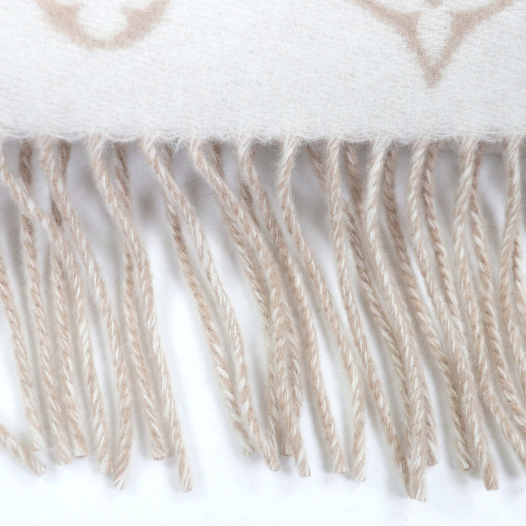 Excellent LOUIS VUITTON Scarf Reykjavik Cloud Scarf beige cashmere M97660