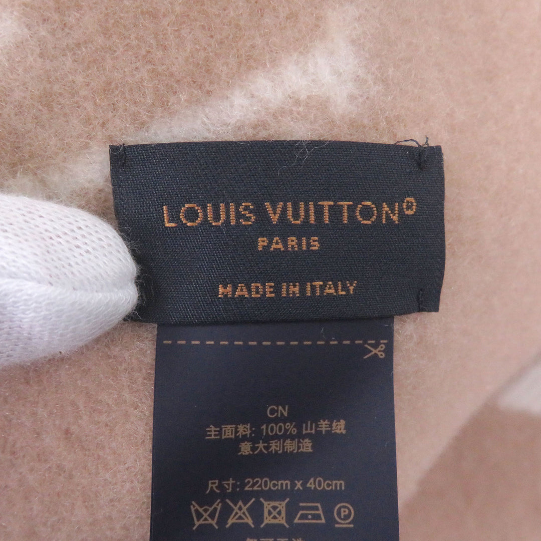Excellent LOUIS VUITTON Scarf Reykjavik Cloud Scarf beige cashmere M97660