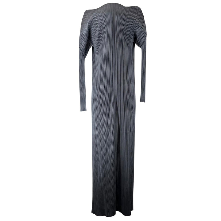 Great PLEATS PLEASE cardigan long gray polyester Women 4 PP05-JA001