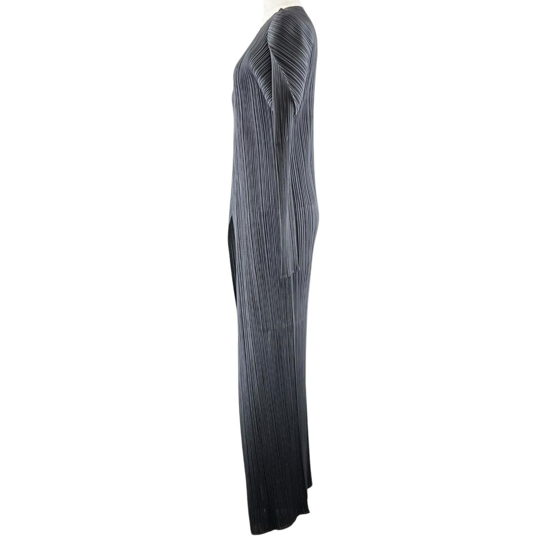 Great PLEATS PLEASE cardigan long gray polyester Women 4 PP05-JA001
