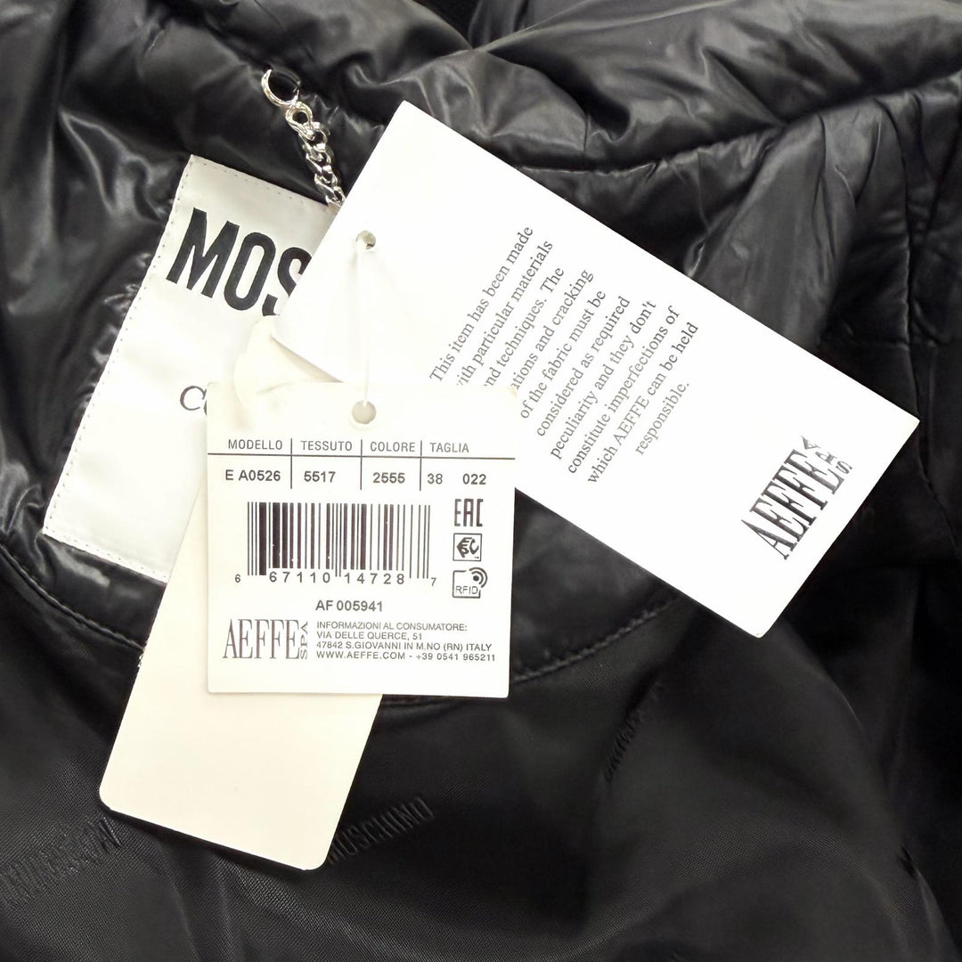 Pristine MOSCHINO COUTURE! Down jacket black Nylon Women 38 KK7235116