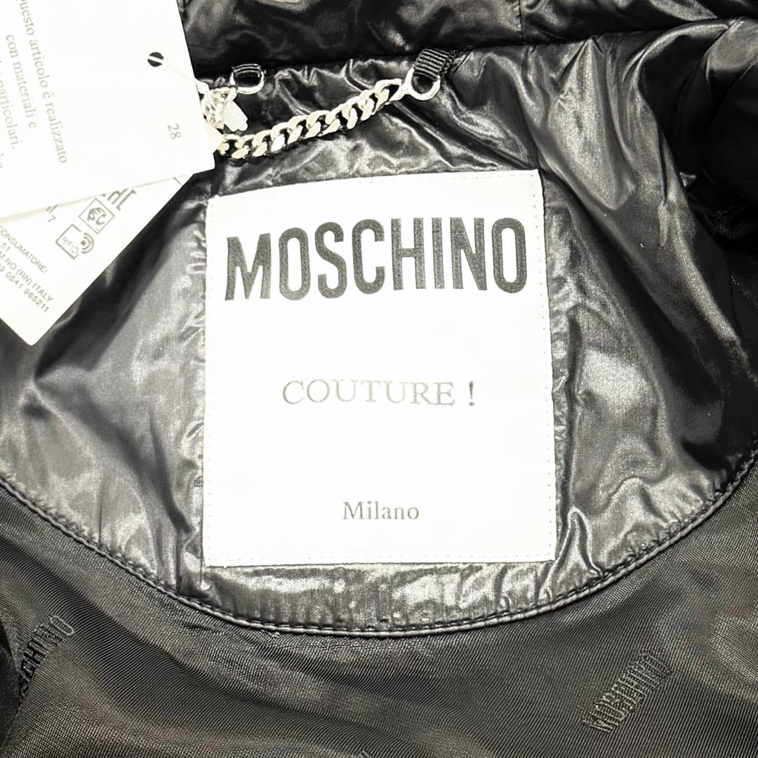 Pristine MOSCHINO COUTURE! Down jacket black Nylon Women 38 KK7235116