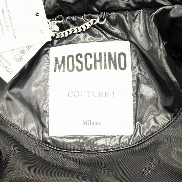 Pristine MOSCHINO COUTURE! Down jacket black Nylon Women 38 KK7235116