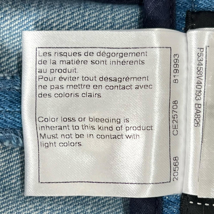 Great CHANEL skirt COCO Mark Button High-Waisted Denim Indigo Women 34 P53458