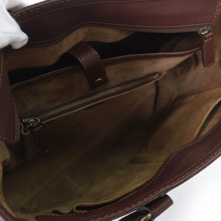 Excellent 土屋鞄 Tote Bag Tone Oil Nume Leather Daily Brown leather Women