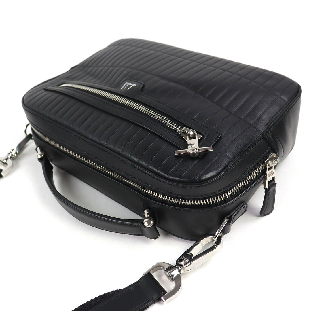 Great Dunhill Shoulder Bag Roller Gas Top Handle Bag calf leather 2way bag black