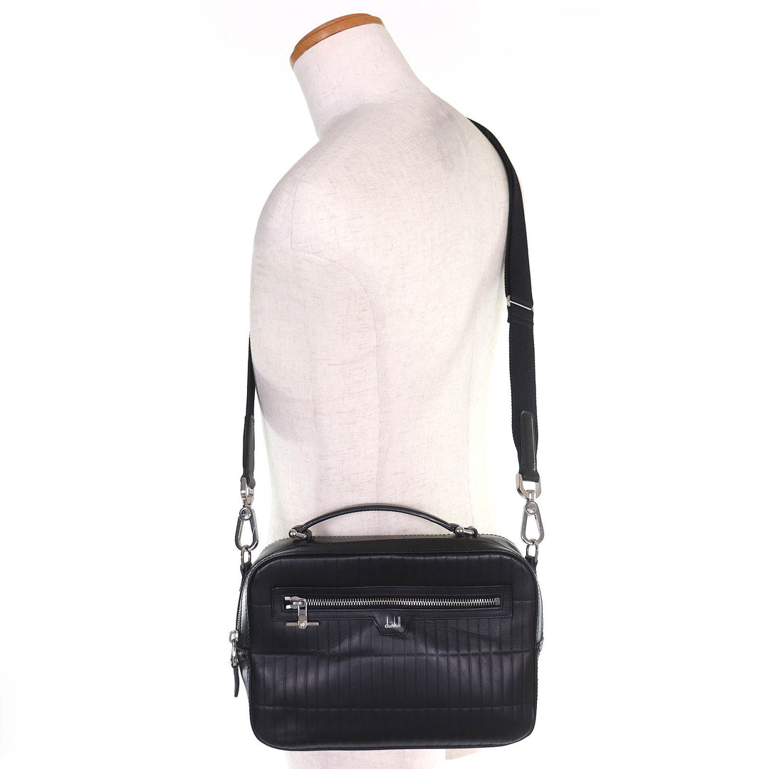Great Dunhill Shoulder Bag Roller Gas Top Handle Bag calf leather 2way bag black