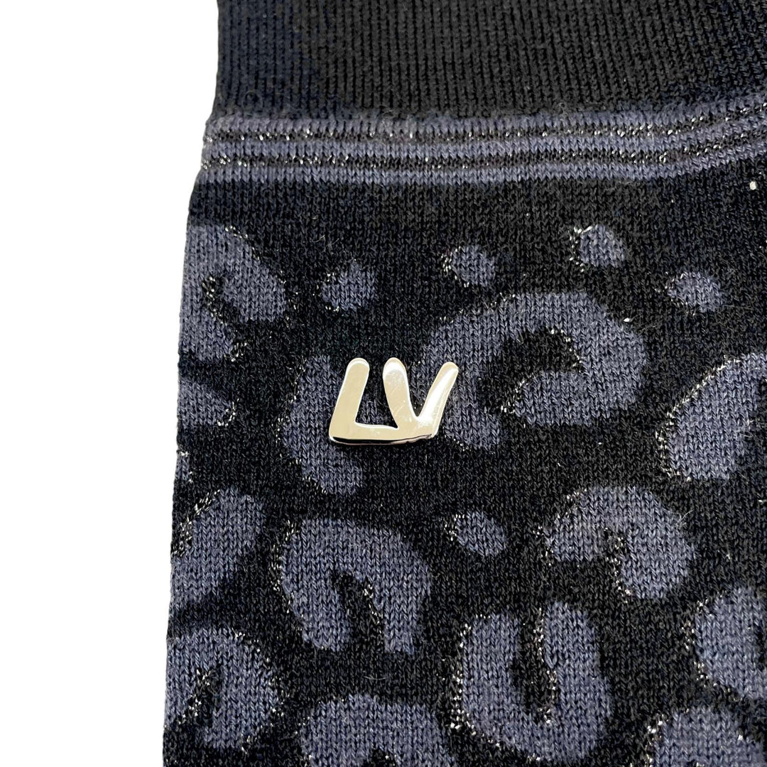 Excellent LOUIS VUITTON Gon Maille Leopard LV logo long gloves Women M58357
