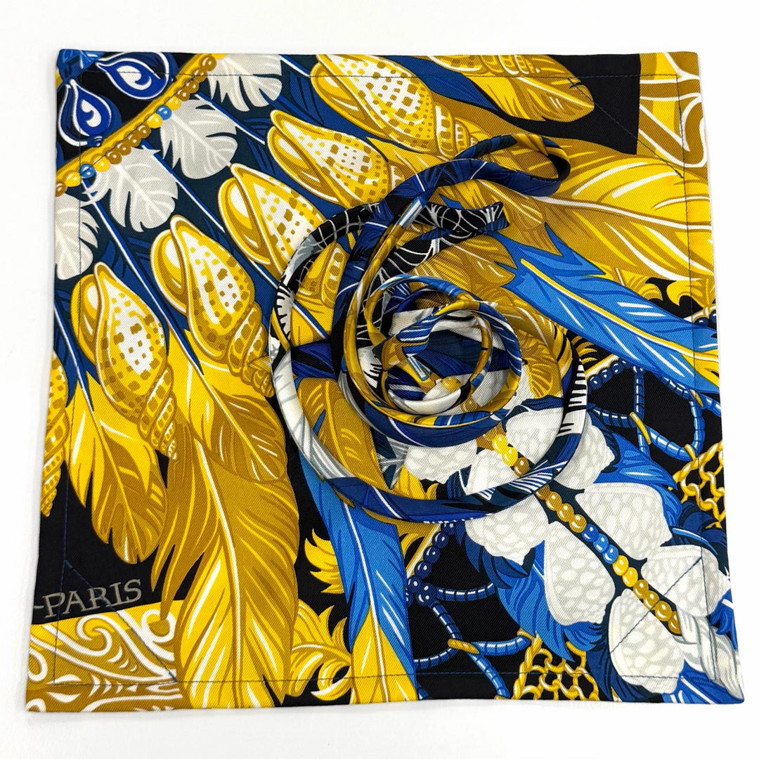 Excellent HERMES Pouch Petit H DANSE PACIFIQUE Carmen Object Drawstring Pouch