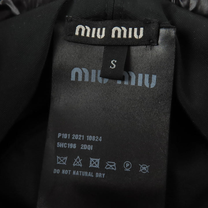 Excellent MIUMIU hat Logo embroidery, padded bucket bag Dark brown S 5HC196