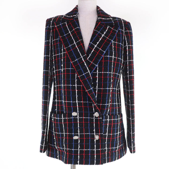 Excellent CHANEL Jacket COCO Mark Button Tweed multicolor Women 38 P77209V68829