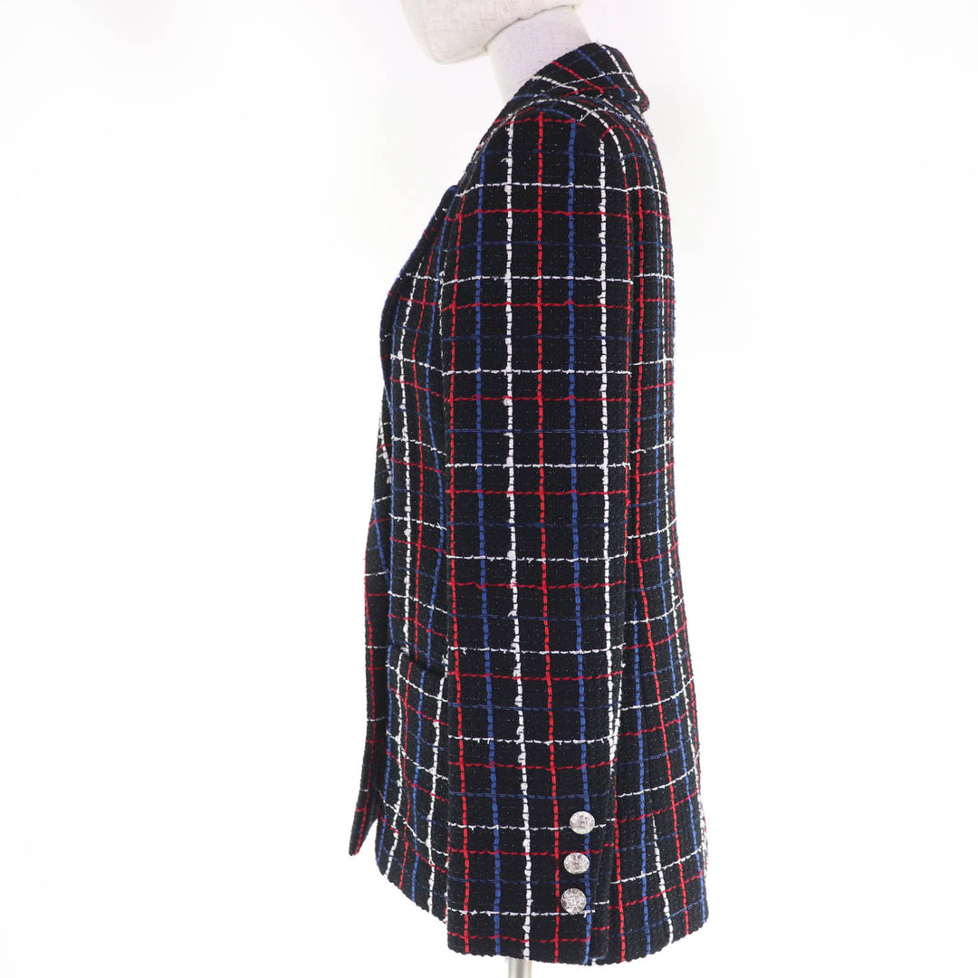 Excellent CHANEL Jacket COCO Mark Button Tweed multicolor Women 38 P77209V68829