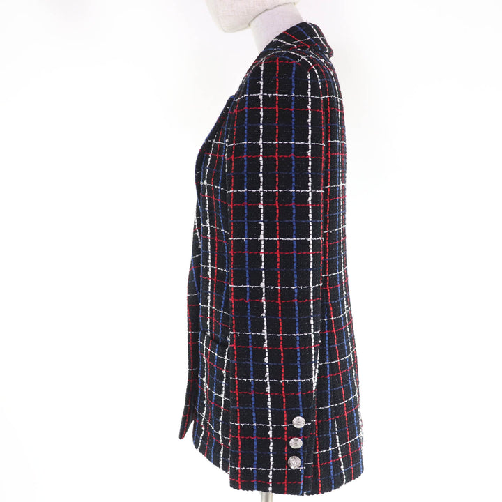 Excellent CHANEL Jacket COCO Mark Button Tweed multicolor Women 38 P77209V68829