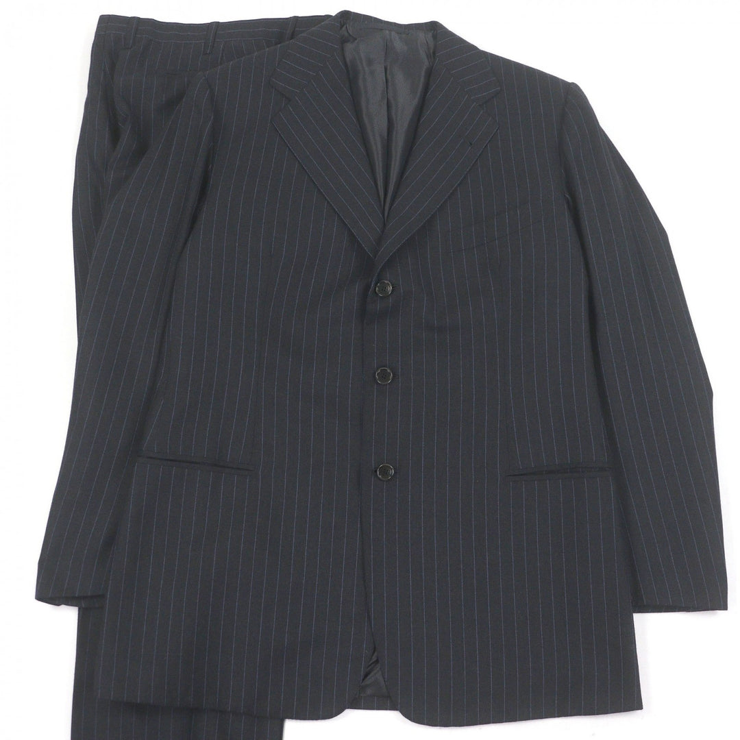 Excellent Tindaro De Luca suit Stripe Pattern Single Bespoke gray