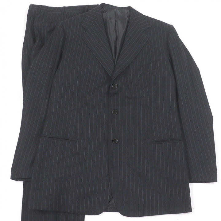 Excellent Tindaro De Luca suit Stripe Pattern Single Bespoke gray