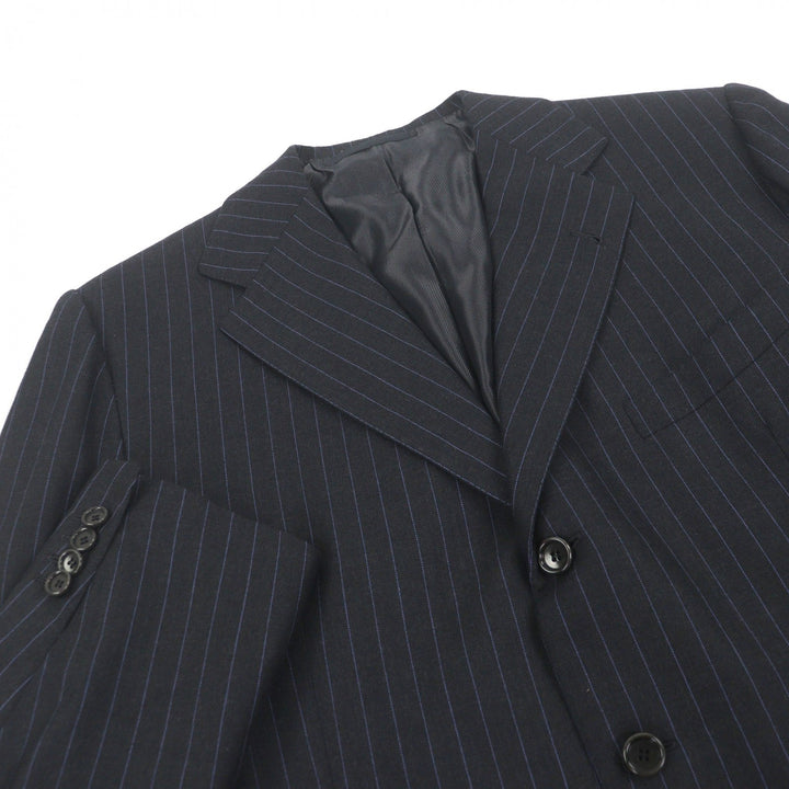 Excellent Tindaro De Luca suit Stripe Pattern Single Bespoke gray
