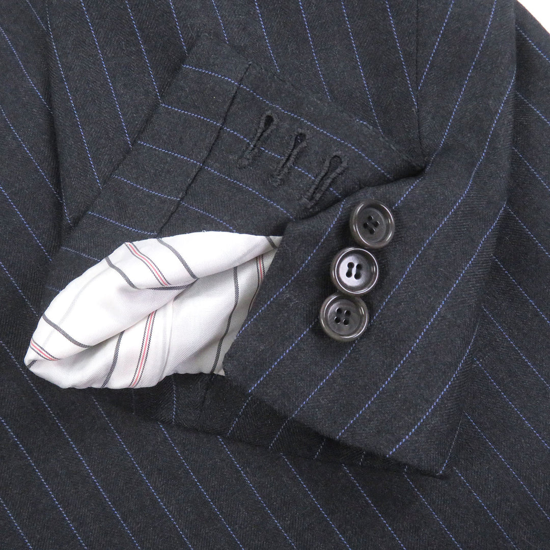Excellent Tindaro De Luca suit Stripe Pattern Single Bespoke gray