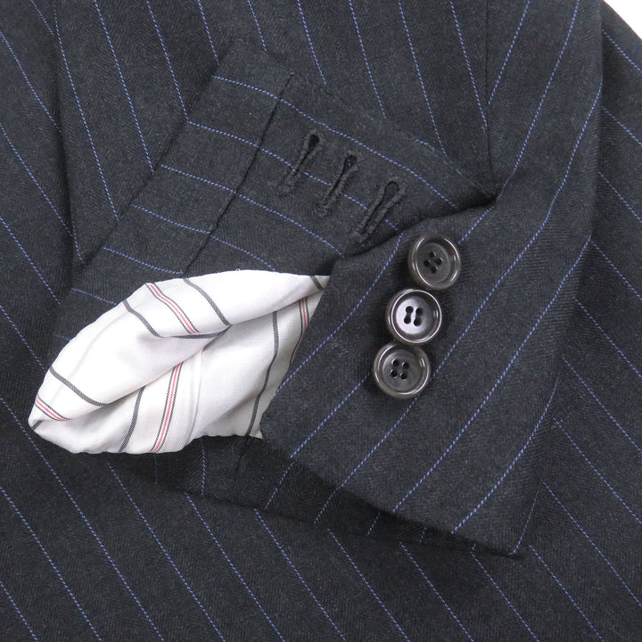 Excellent Tindaro De Luca suit Stripe Pattern Single Bespoke gray