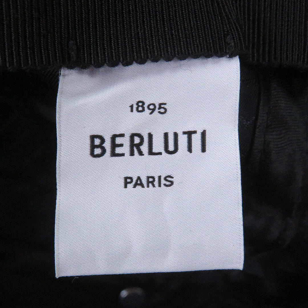 Great BERLUTI cap Calligraphy Scritto Denim Baseball Indigo blue cotton