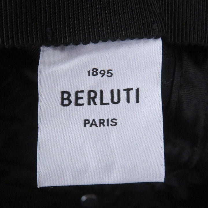Great BERLUTI cap Calligraphy Scritto Denim Baseball Indigo blue cotton