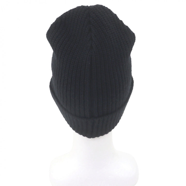 Excellent CELINE Knit cap Logo patch black wool mens 2A25R535Q
