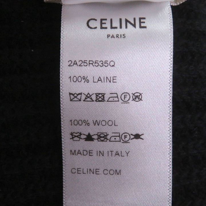 Excellent CELINE Knit cap Logo patch black wool mens 2A25R535Q