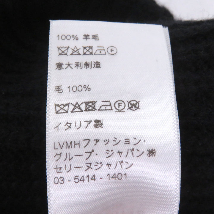 Excellent CELINE Knit cap Logo patch black wool mens 2A25R535Q