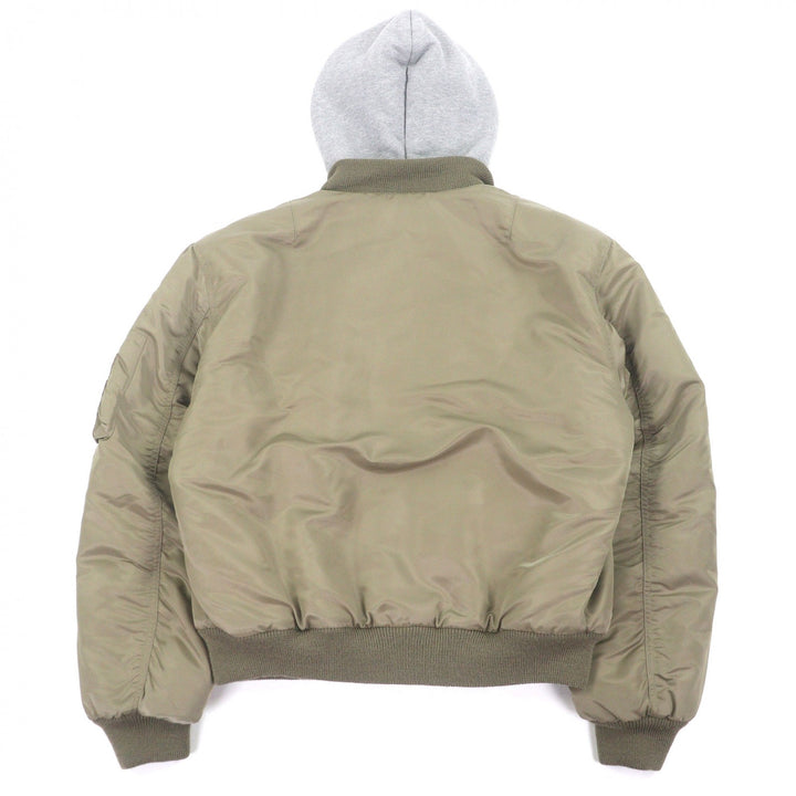 Excellent CELINE Bomber jacket Nylon Twill Hooded Loose Boots Jacket khaki
