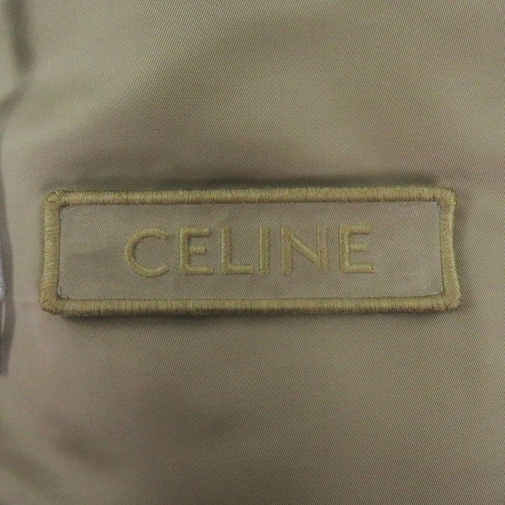 Excellent CELINE Bomber jacket Nylon Twill Hooded Loose Boots Jacket khaki