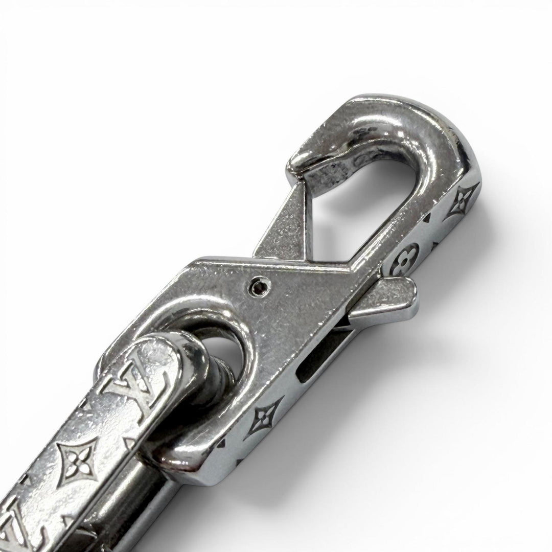 Great LOUIS VUITTON Necklace Collier Chain Monogram Silver mens M00307
