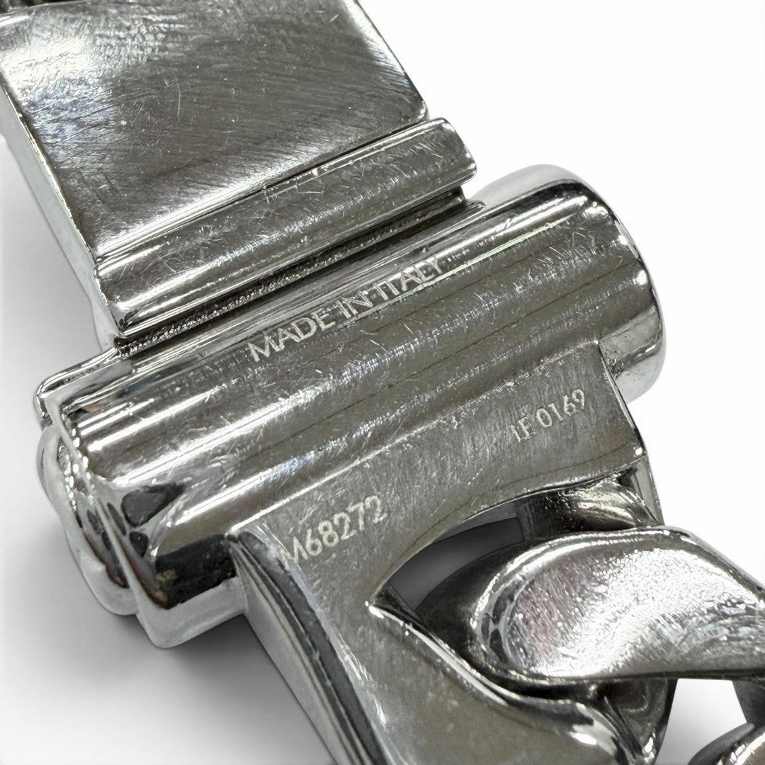 Great LOUIS VUITTON Necklace Collier Chain Kihei Monogram Silver mens M68272