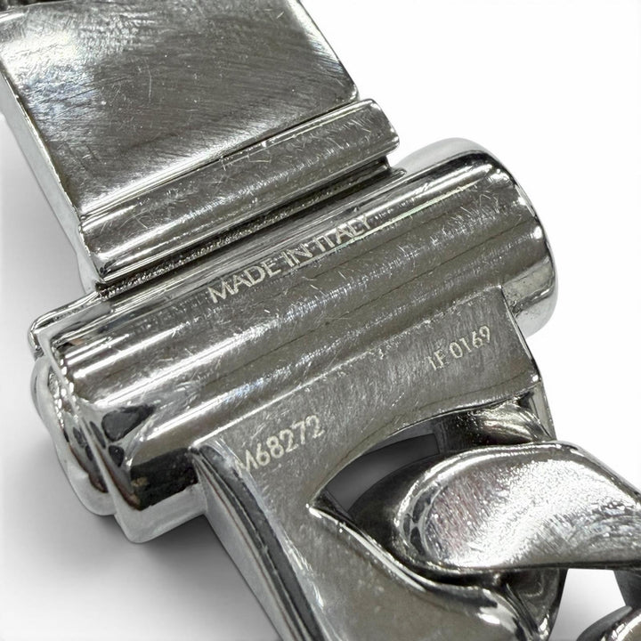 Great LOUIS VUITTON Necklace Collier Chain Kihei Monogram Silver mens M68272