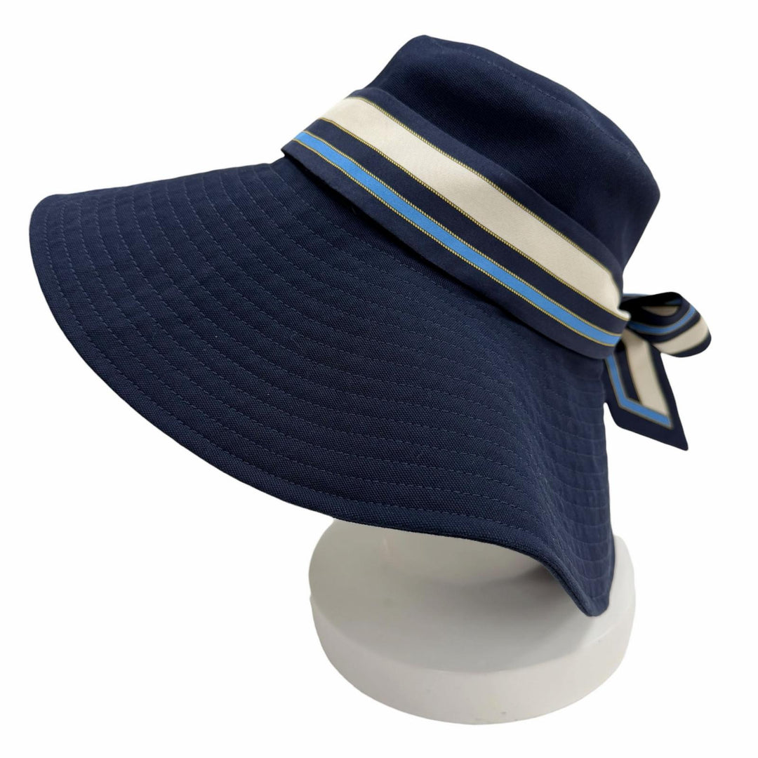 Great LOUIS VUITTON hat Bucket Hat LV Stripe Navy cotton Women M7496S
