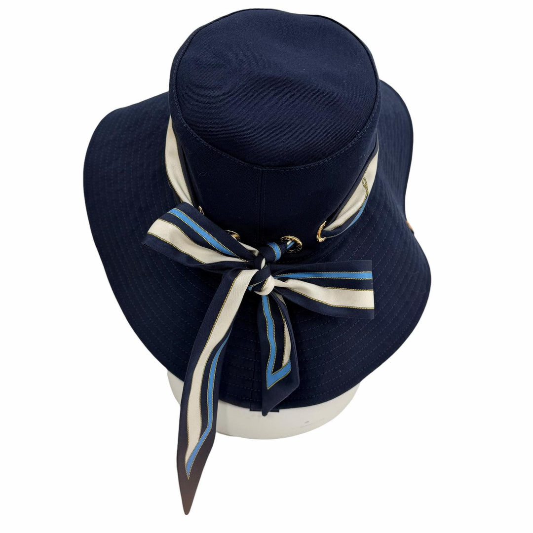 Great LOUIS VUITTON hat Bucket Hat LV Stripe Navy cotton Women M7496S