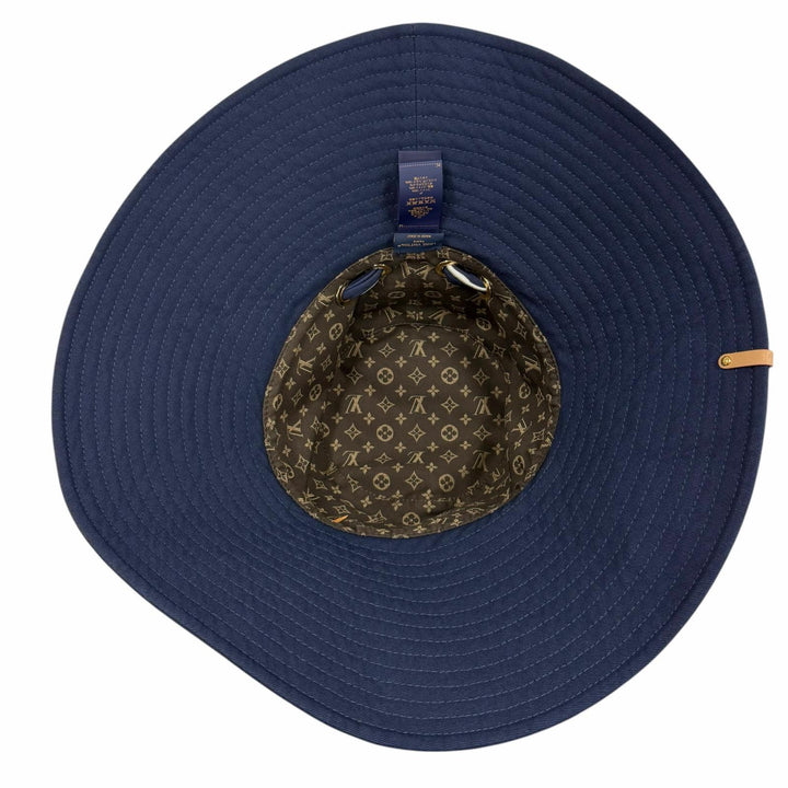 Great LOUIS VUITTON hat Bucket Hat LV Stripe Navy cotton Women M7496S