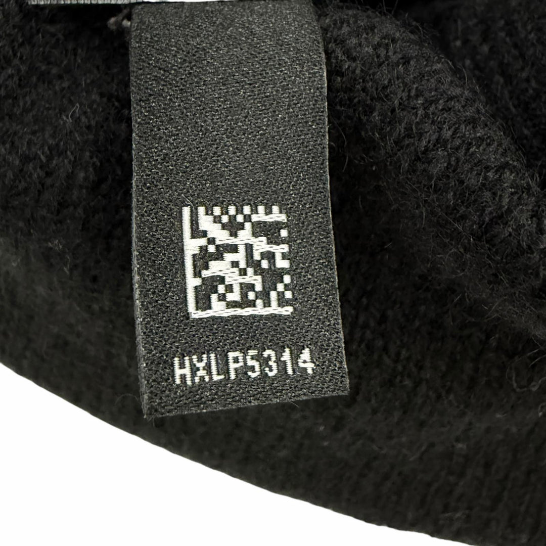 Excellent CHANEL Knit cap COCO Mark Camellia Knit Hat black cashmere Women