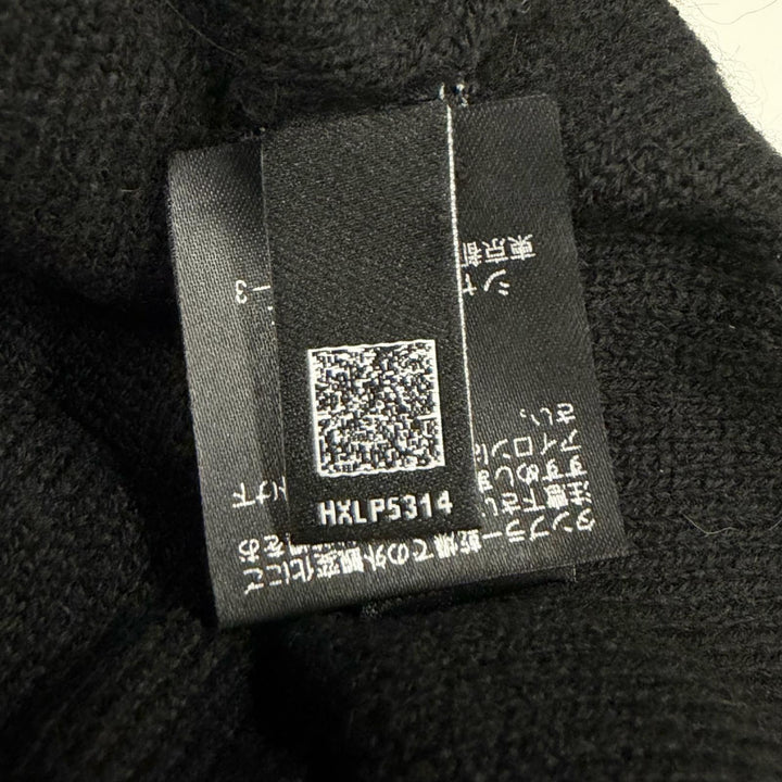 Excellent CHANEL Knit cap COCO Mark Camellia Knit Hat black cashmere Women