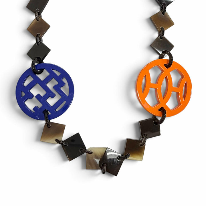 Great HERMES Necklace Diva Ni Brown Buffalo horn