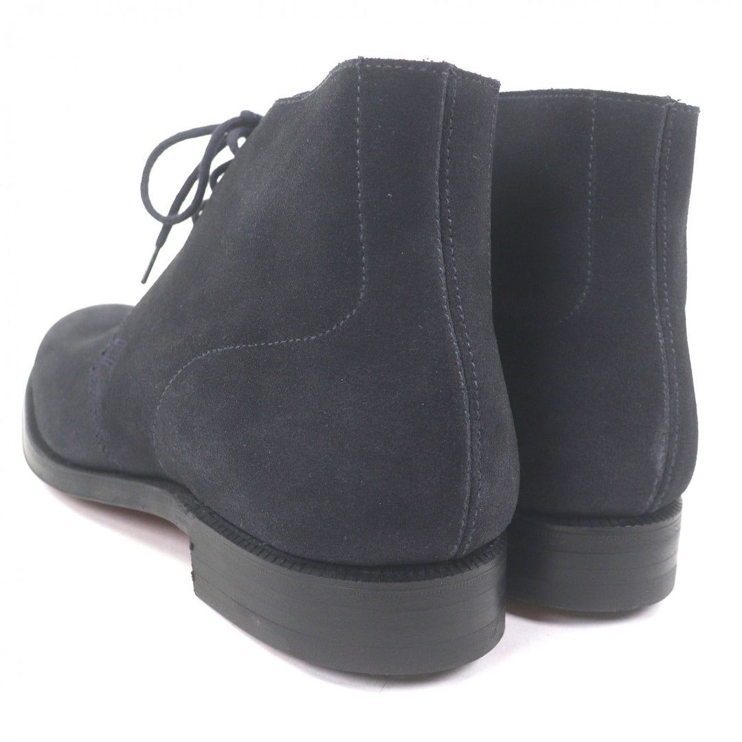 Pristine CROCKETT&JONES Ankle boots CHUKKA Dark navy Suede leather mens 5.5