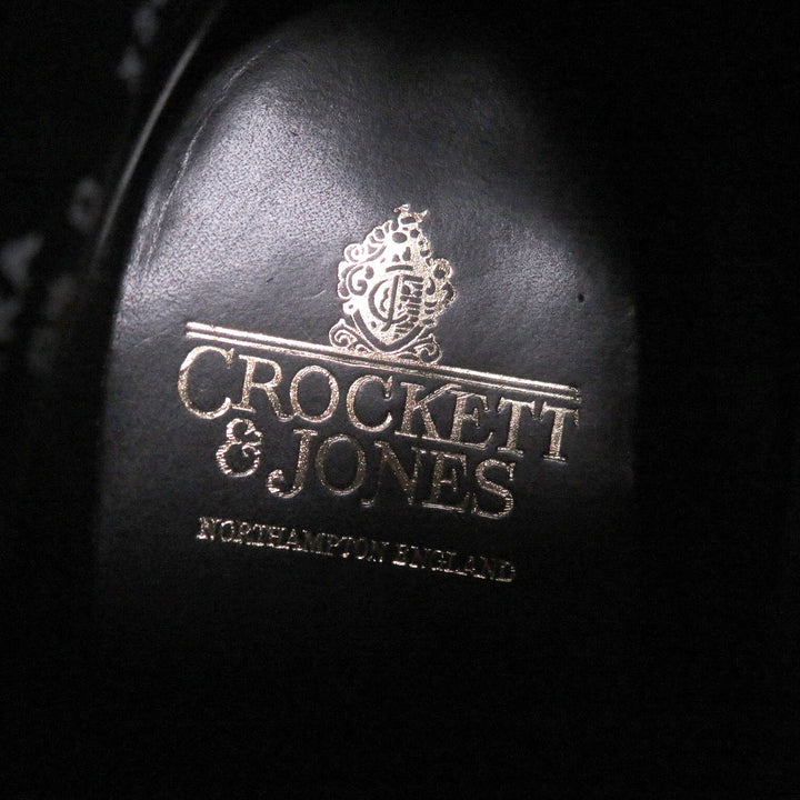 Pristine CROCKETT&JONES Ankle boots CHUKKA Dark navy Suede leather mens 5.5