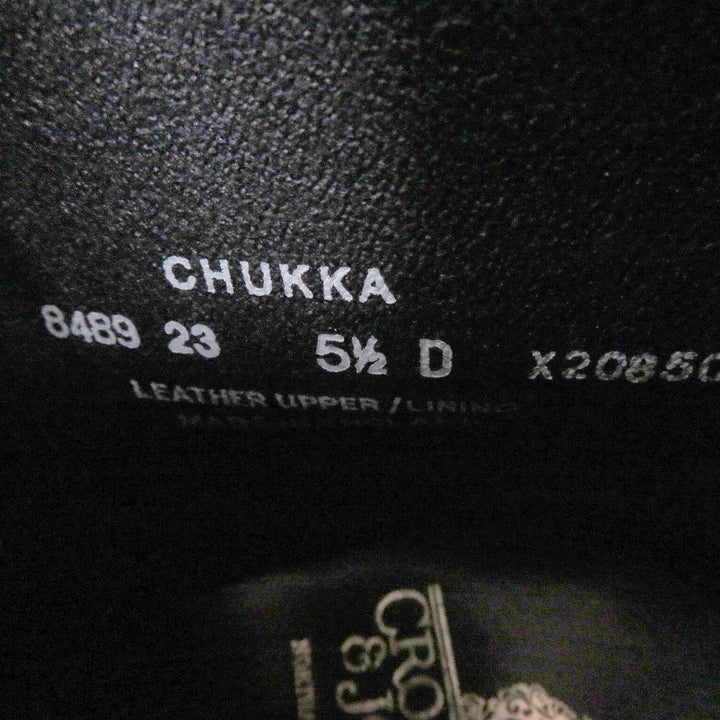 Pristine CROCKETT&JONES Ankle boots CHUKKA Dark navy Suede leather mens 5.5