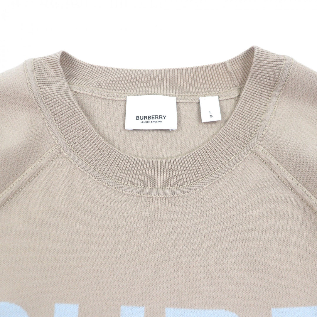 Excellent BURBERRY sweater Horse ferry beige Super Merino Wool mens L 8040224