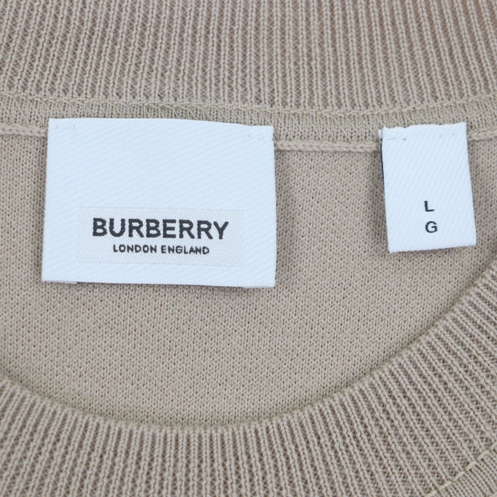 Excellent BURBERRY sweater Horse ferry beige Super Merino Wool mens L 8040224